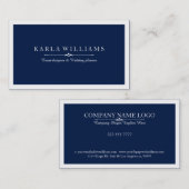 Witte Rand en Midnight Blue Background Visitekaartje (Voorkant / Achterkant)