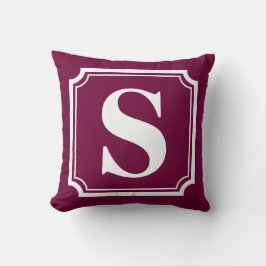 witte rand | Gepersonaliseerd monogram papaver kus Kussen