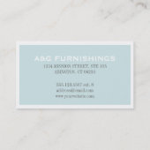 Witte rand gewoon elegant zacht blauw professionee visitekaartje (Achterkant)