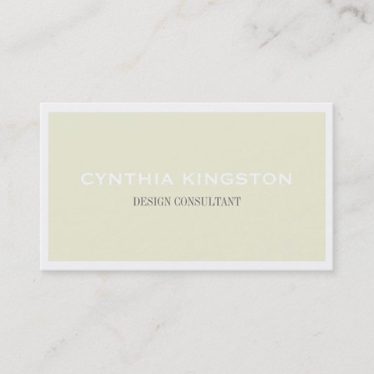 Witte rand gewoon elegante ecru professional visitekaartje (Voorkant)