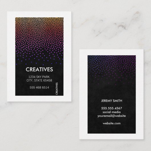 Witte rand / glamour-patroon visitekaartje (Voorkant / Achterkant)