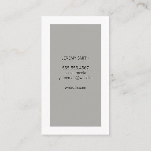 Witte rand (grijs) visitekaartje (Achterkant)