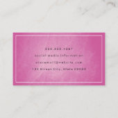 Witte rand Stijlroze textuur zwarte golf Visitekaartje (Achterkant)