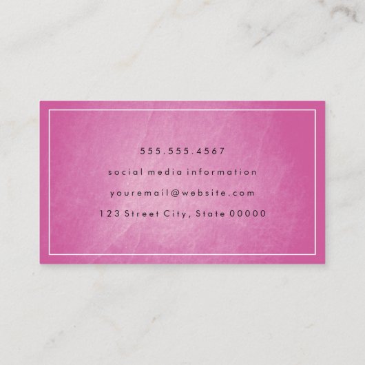 Witte rand Stijlroze textuur zwarte golf Visitekaartje (Achterkant)