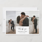 Witte rand Terug 3 Foto Collage Weddenschap Hartel Bedankkaart (Voorkant)