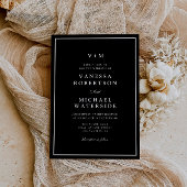 witte rand zwarte unieke QR-code bruiloft Kaart