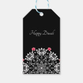  witte Rangoli met hibiscus Gift Label Cadeaulabel (Voorkant)