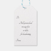  witte Rangoli met hibiscus Gift Label Cadeaulabel (Achterkant)