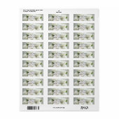 Witte ranunculus en brandkranen etiket (Full Sheet)