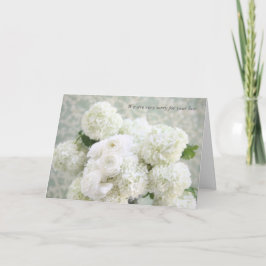 Witte ranunculus en hydrangea hortensia'ssympathie kaart