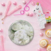 Witte ranunculus en hydrangeas papieren bordje (Feest)