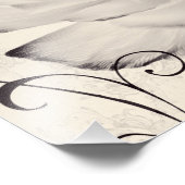 Witte Ranunculus Flower Black achtergrond Foto Afdruk (Hoek)