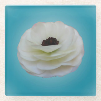 Witte Ranunculus Flower Glass Onderzetter