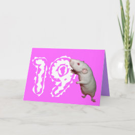 witte rat 19e verjaardagskaart kaart