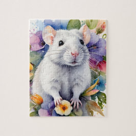 Witte Rat Muis Familie Huisdier Portret Legpuzzel