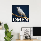 Witte Raven Champagne Goud Mode Poster (Thuiskantoor)