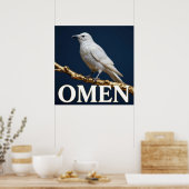 Witte Raven Champagne Goud Mode Poster (Keuken)