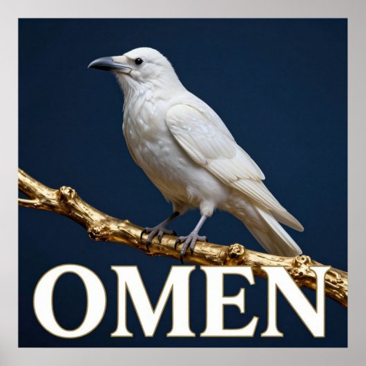 Witte Raven Champagne Goud Mode Poster (Voorkant)
