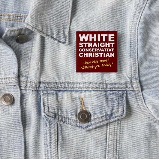 Witte Rechte Conservatieve Christelijke Button Bad (In situ)