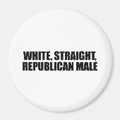 Witte rechte Republikeinse Man Magneet (Voorkant)