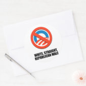 Witte rechte Republikeinse Man Ronde Sticker (Envelop)