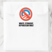 Witte rechte Republikeinse Man Ronde Sticker (Tas)