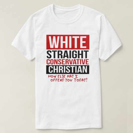 WITTE RECHTSTREEKS CONSERVATIEF CHRISTELIJK T-SHIRT (Design voorkant)