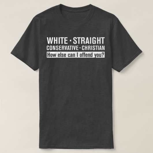 WITTE RECHTSTREEKS CONSERVATIEF CHRISTELIJK T-SHIRT (Design voorkant)