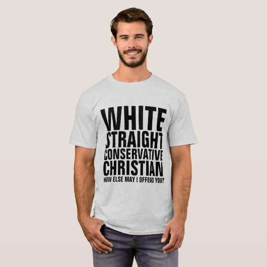 WITTE RECHTSTREEKSE CONSERVATIEVE CHRISTELIJKE T-S T-SHIRT (Voorkant volledig)