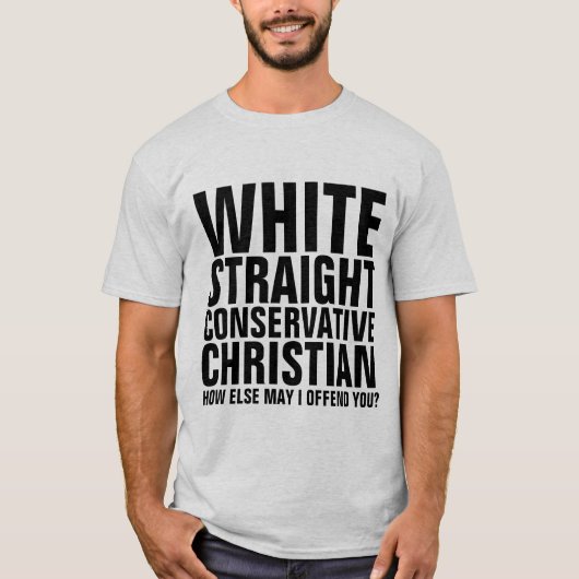 WITTE RECHTSTREEKSE CONSERVATIEVE CHRISTELIJKE T-S T-SHIRT (Voorkant)