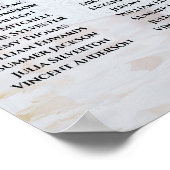 Witte reflecties 12-tafel trouwstoelindeling poster (Hoek)