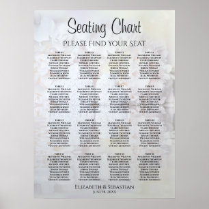 Witte reflecties 16 Tafel Huwelijks zitplaats Char Poster