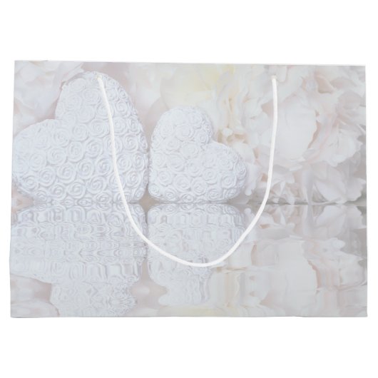 Witte Reflecties Bruiloft Dank u Gift Bag Groot Groot Cadeauzakje (Achterkant)