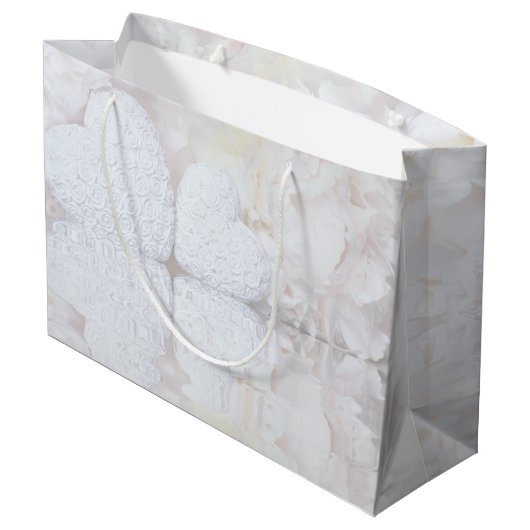Witte Reflecties Bruiloft Dank u Gift Bag Groot Groot Cadeauzakje (Achterkant Gekanteld)