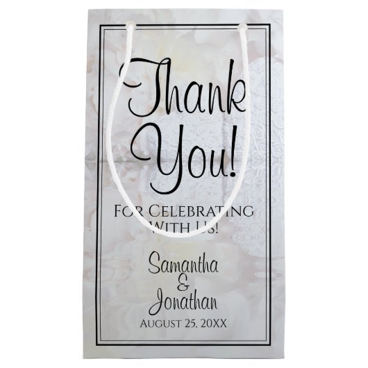 Witte Reflecties Bruiloft Dank u Gift Bag Klein Klein Cadeauzakje (Voorkant)