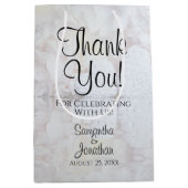 Witte Reflecties Bruiloft Dank u Gift Bag Medium Cadeauzakje (Voorkant)