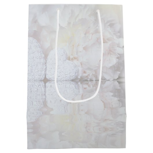 Witte Reflecties Bruiloft Dank u Gift Bag Medium Cadeauzakje (Achterkant)