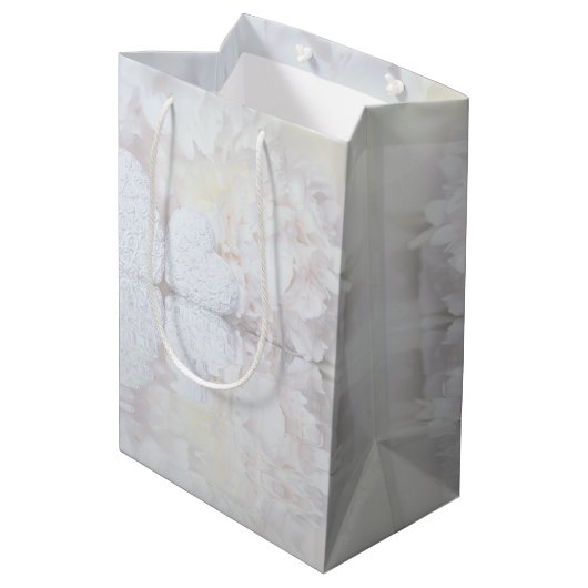 Witte Reflecties Bruiloft Dank u Gift Bag Medium Cadeauzakje (Achterkant Gekanteld)