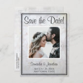 Witte Reflecties Weddenschap Save the Date Briefka Briefkaart (Voorkant / Achterkant)