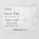 Witte Reflecties Weddenschap Save the Date Briefka Briefkaart (Achterkant)