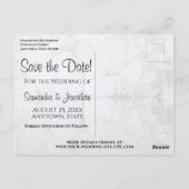 Witte Reflecties Weddenschap Save the Date Briefka Briefkaart (Achterkant)