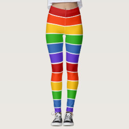Witte regenboog gestript leggings