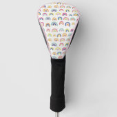 Witte regenboog Golf Hoesje Golfheadcover (Voorkant)