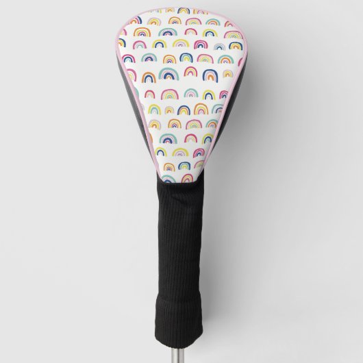 Witte regenboog Golf Hoesje Golfheadcover (Voorkant)