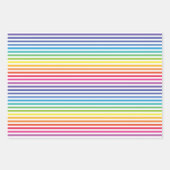 Witte regenboog horizontale strepen inpakpapier vel (Voorkant 2)