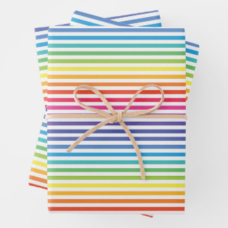 Witte regenboog horizontale strepen inpakpapier vel