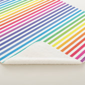 Witte regenboog horizontale strepen sherpa deken (3/4)