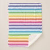 Witte regenboog horizontale strepen sherpa deken (Voorkant)