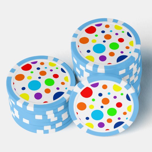 Witte Regenboog Spots Poker Chips (Opstapeling)