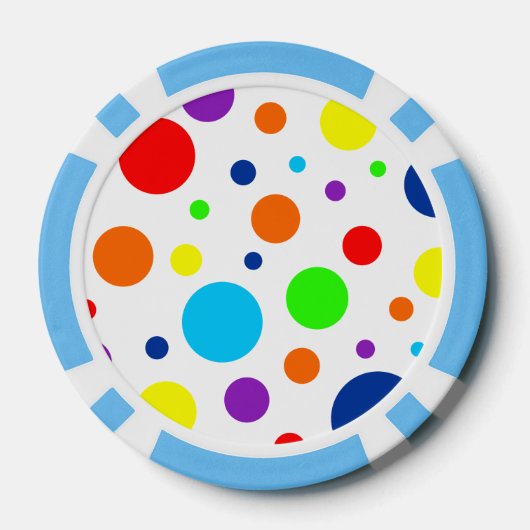 Witte Regenboog Spots Poker Chips (Achterkant)